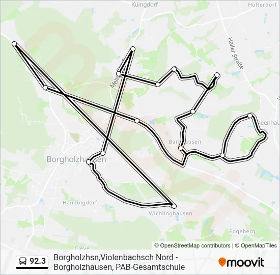 92.3 Bus Line Map