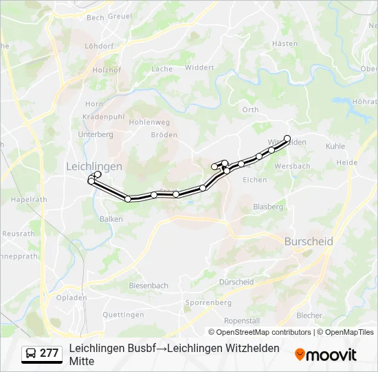 Buslinie 277 Karte