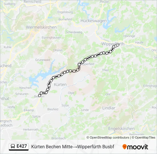 Buslinie E427 Karte