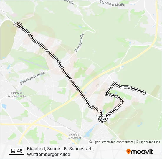 45 Bus Line Map