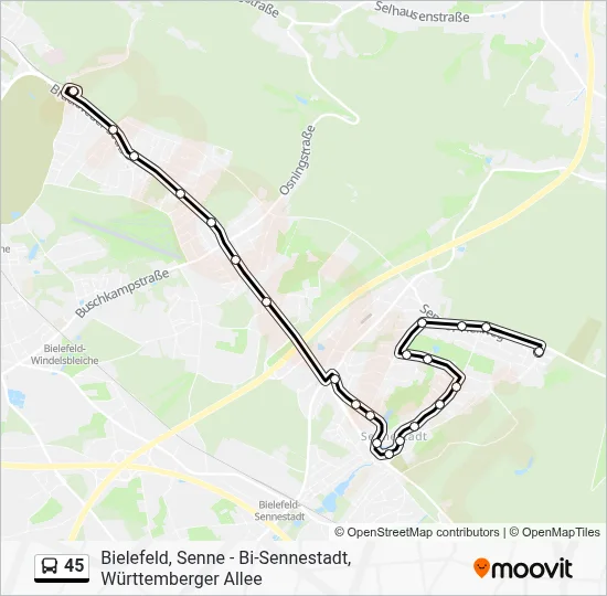 45 Bus Line Map