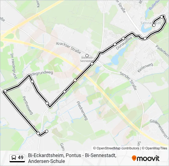 49 Bus Line Map
