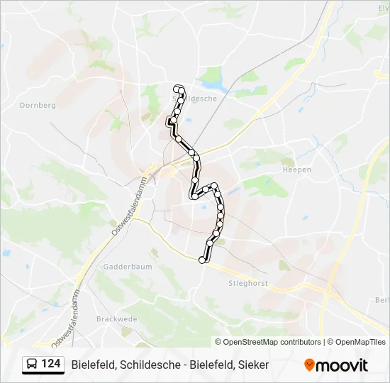 Buslinie 124 Karte