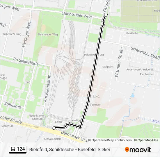 Buslinie 124 Karte