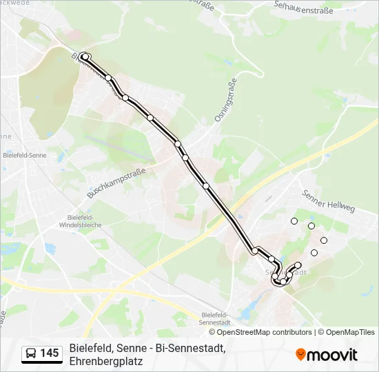 Buslinie 145 Karte