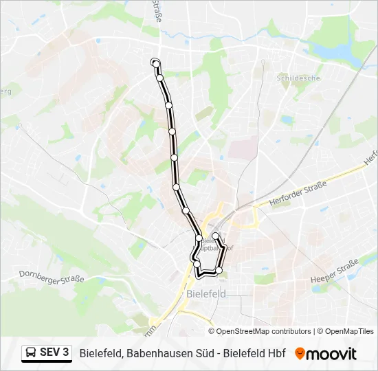 SEV 3 Bus Line Map