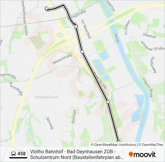 458 Bus Line Map