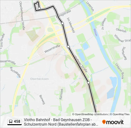 Buslinie 458 Karte