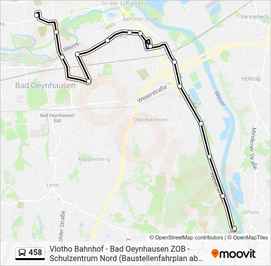 458 Bus Line Map