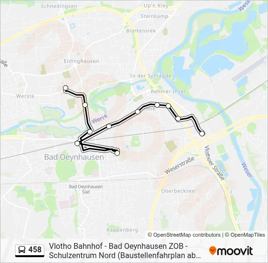 458 Bus Line Map