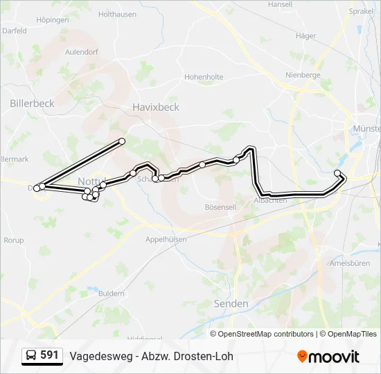 591 Bus Line Map