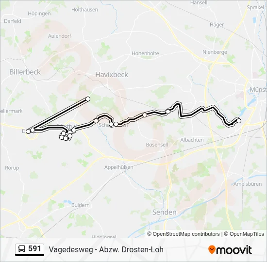 591 Bus Line Map