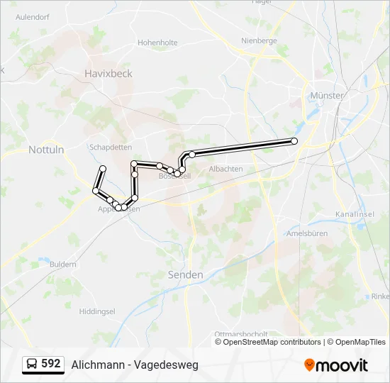592 Bus Line Map