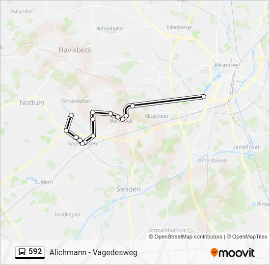 592 Bus Line Map