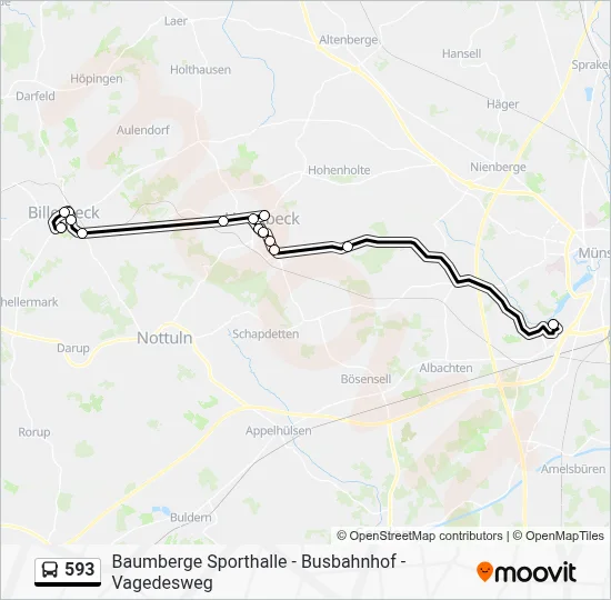 593 Bus Line Map