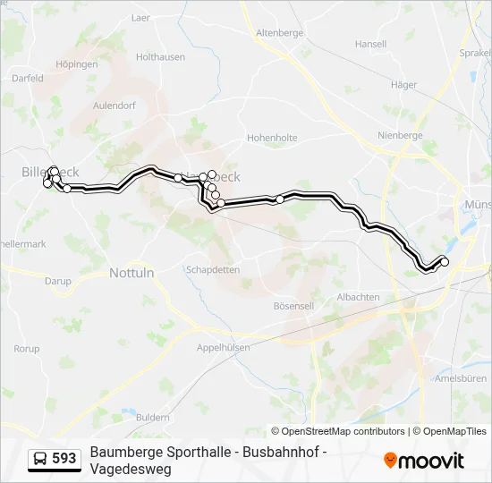 593 Bus Line Map