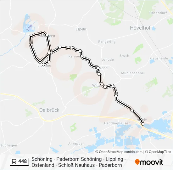 448 Bus Line Map