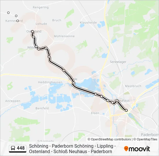 448 Bus Line Map