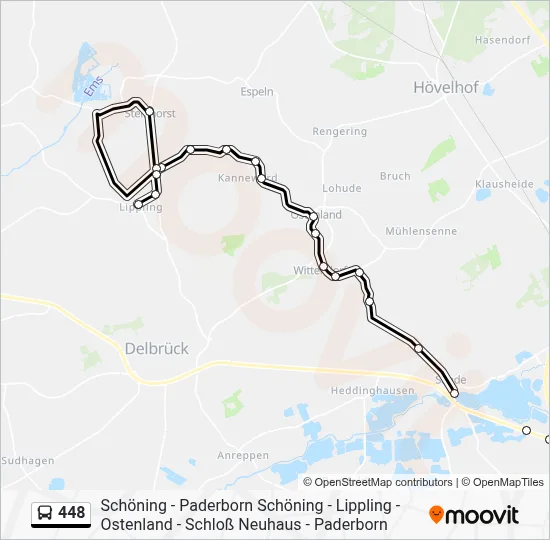 448 Bus Line Map