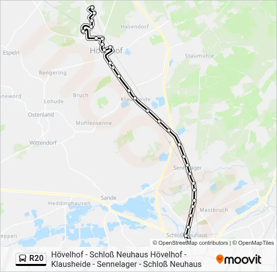 R20 Bus Line Map