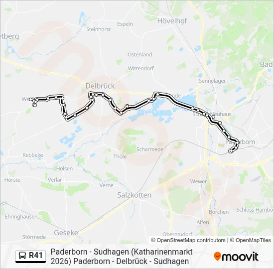 R41 Bus Line Map