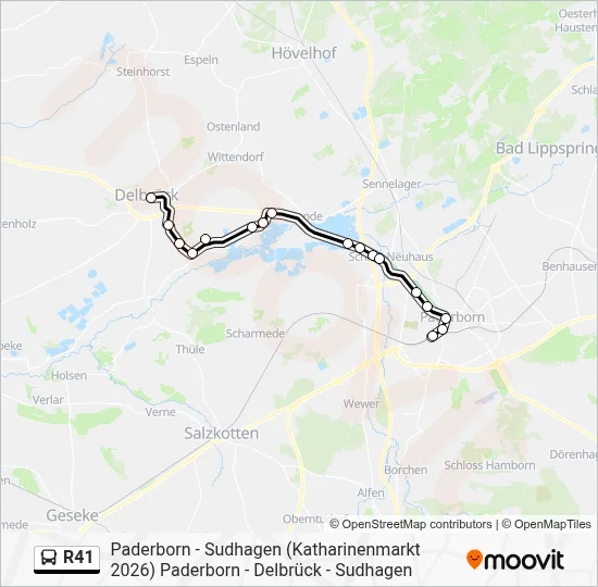 R41 Bus Line Map