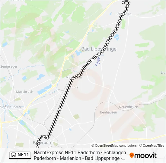 NE11 Bus Line Map