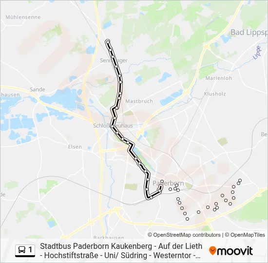 1 Bus Line Map
