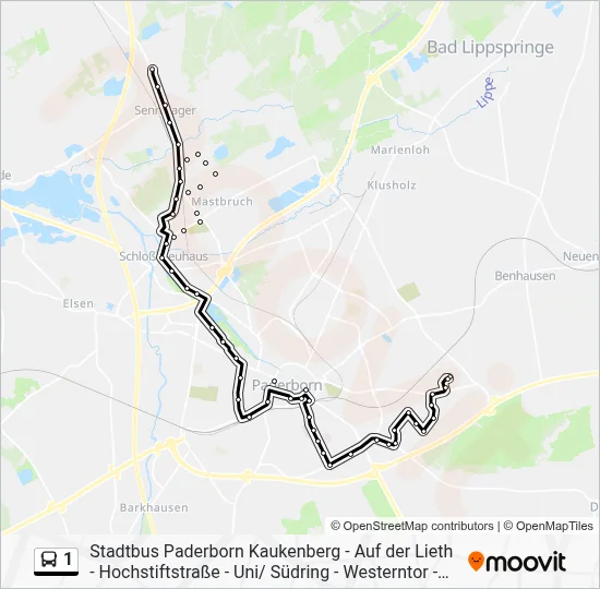 1 Bus Line Map