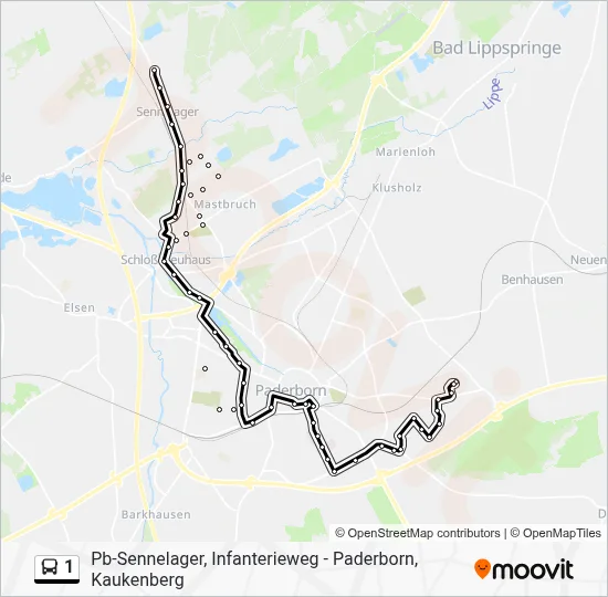 1 Bus Line Map