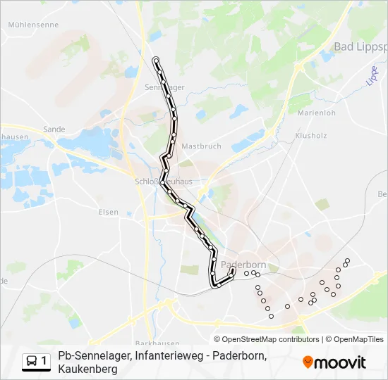 1 Bus Line Map