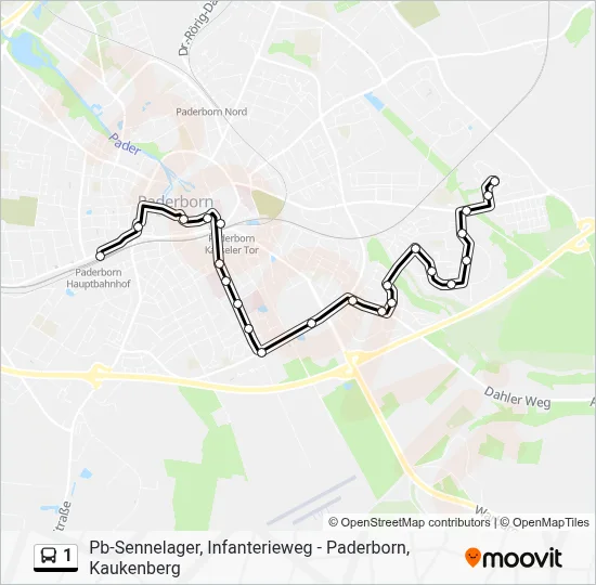 1 Bus Line Map