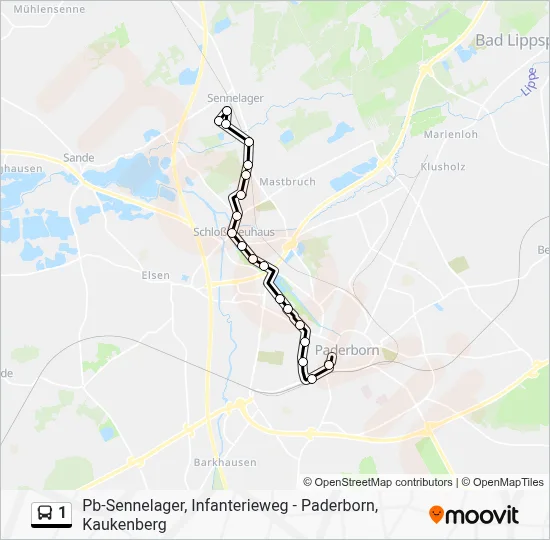 1 Bus Line Map