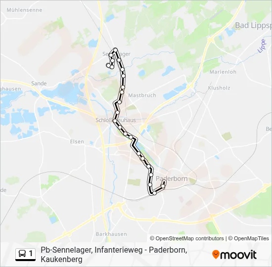 1 Bus Line Map