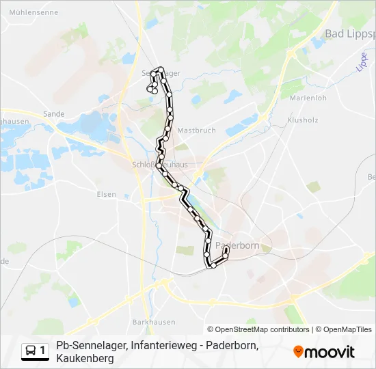 1 Bus Line Map