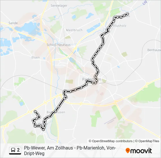 2 Bus Line Map