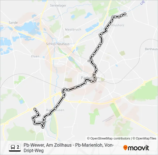 2 Bus Line Map