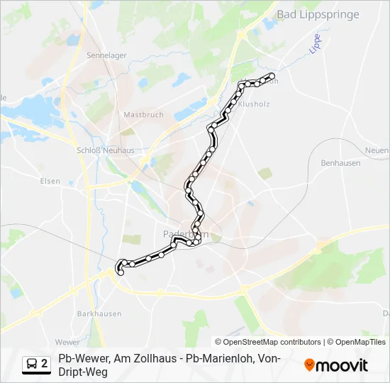 2 Bus Line Map