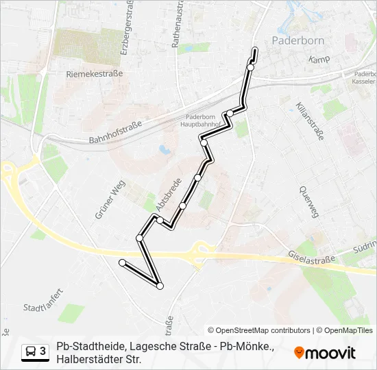 3 Bus Line Map