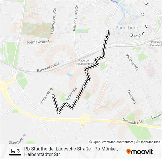3 Bus Line Map