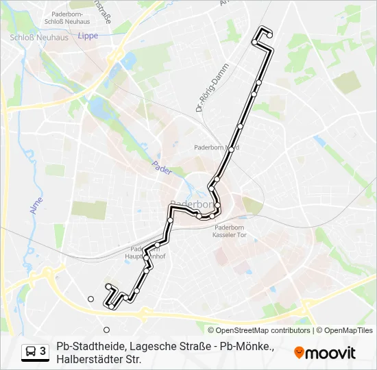 3 Bus Line Map