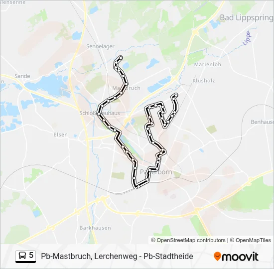 5 Bus Line Map