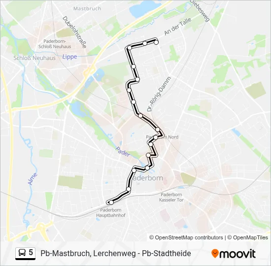 5 Bus Line Map