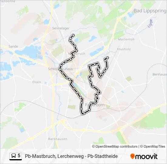 5 Bus Line Map