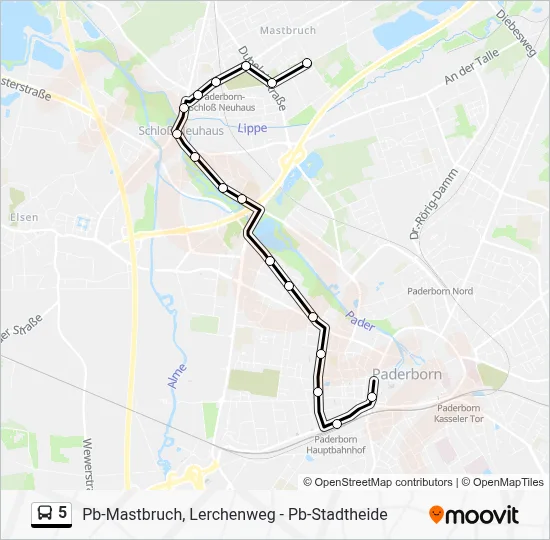 5 Bus Line Map