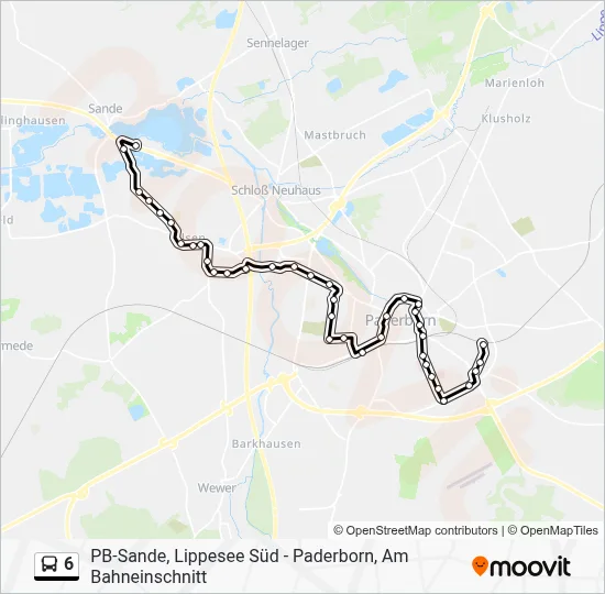 Buslinie 6 Karte