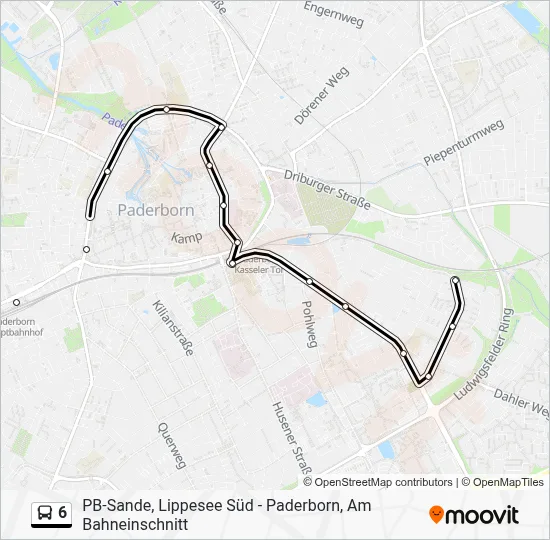 Buslinie 6 Karte