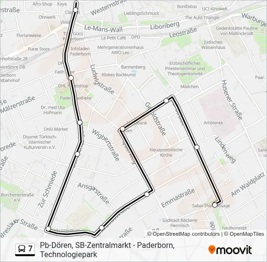 7 Bus Line Map
