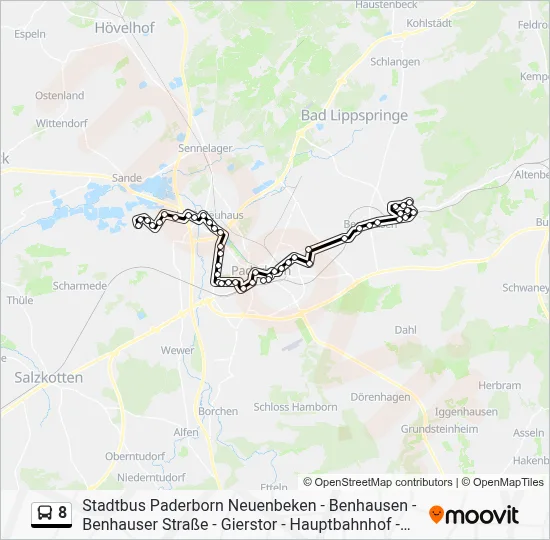Buslinie 8 Karte