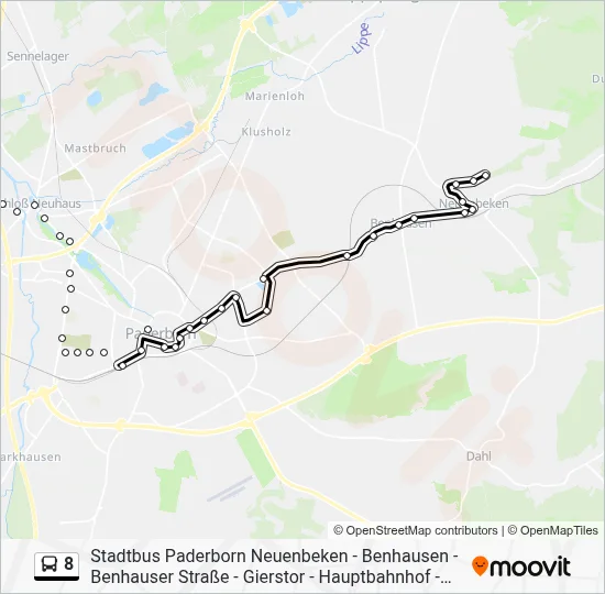 8 Bus Line Map